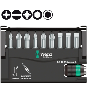 Набор WERA Bit-Check 10 Universal 3 056375