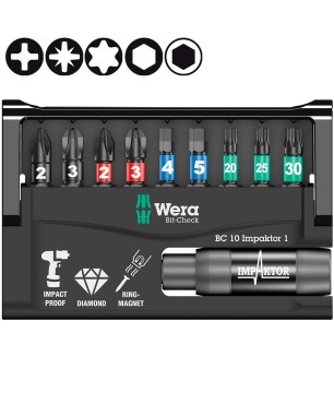 Набор WERA Bit-Check 10 Impaktor 1 057680