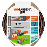 Комплект Gardena : шланг Flex + фитинги + наконечник для полива
