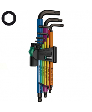 Набор Г-образных ключей WERA 950 SPKL/9 SM N Multicolour BlackLaser 073593