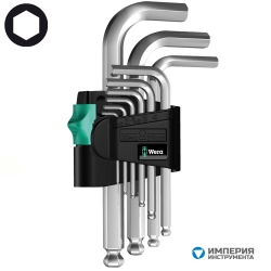 Набор Г-образных ключей, метрических, хромированных WERA 950 PKS/9 SM N 133163
