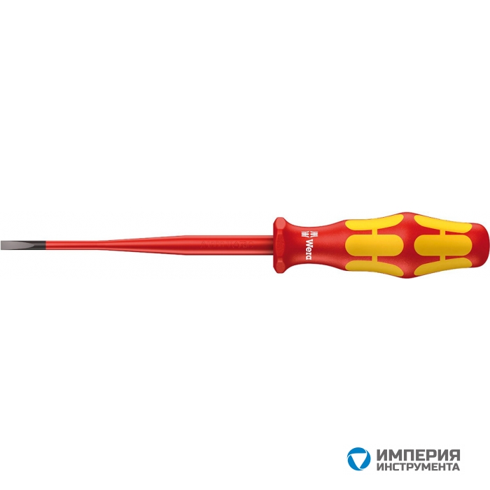 Отвертка диэлектрическая шлицевая WERA Kraftform Plus уменьшенный Ø стержня, 160 iS VDE, 0.8x4.0x100 мм, 006441