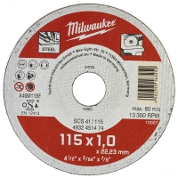 Отрезной диск по металлу Milwaukee SCS 41 / 115 x 1 x 22 мм (200шт)
