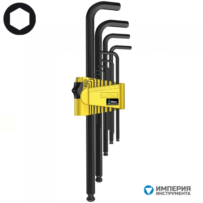 Набор Г-образных ключей, дюймовых, WERA 950 PKL/13 SZ N BlackLaser 021728