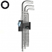 Набор Г-образных ключей WERA 3950 PKL/9, нержавеющая сталь, 9 шт 022720