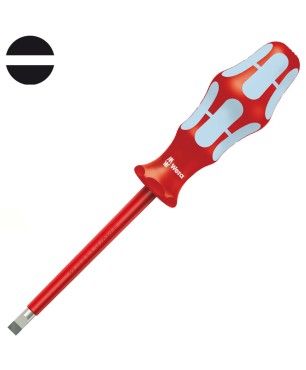 Шлицевая отвертка WERA 3160 i VDE, нержавеющая сталь, 0.6 x 3.5 x 100 мм, 022730