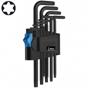 Набор Г-образных ключей с фиксирующей функцией WERA 967 L/9 TORX® HF BlackLaser 024244