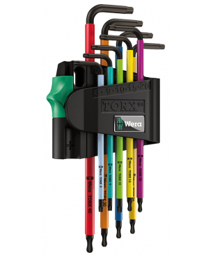 Набор Г-образных ключей WERA 967 SPKL/9 TORX&reg; BO Multicolour BlackLaser 024335