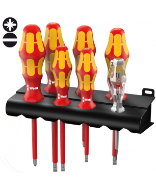 Набор отверток диэлектрический WERA  Kraftform Plus 160 i/165 i/7 Rack , 006148