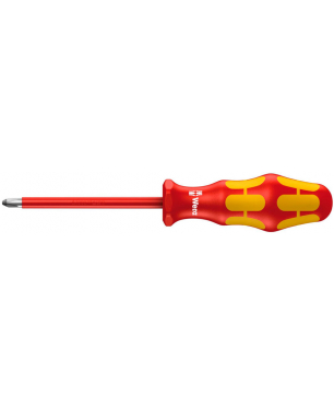 Отвертка диэлектрическая крестовая Pozidriv WERA Kraftform Plus 165 i PZ VDE, PZ 0 / 80 мм, 006160