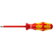Отвертка диэлектрическая крестовая Pozidriv WERA Kraftform Plus 165 i PZ VDE, PZ 1 / 150 мм, 006163