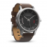 Умные часы серебристые со стальным корпусом и кожаным ремешком Garmin Vivomove Premium