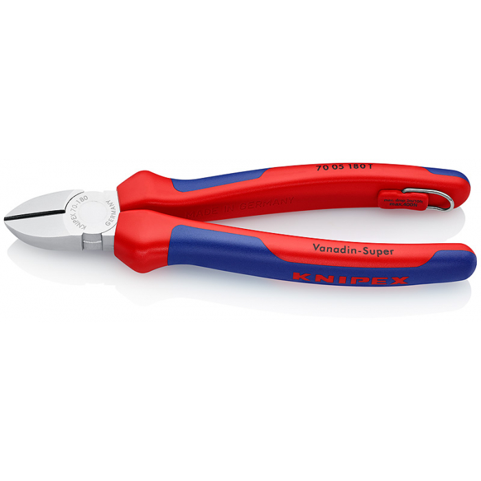 Кусачки боковые со страховочным креплением KNIPEX KN-7005180T