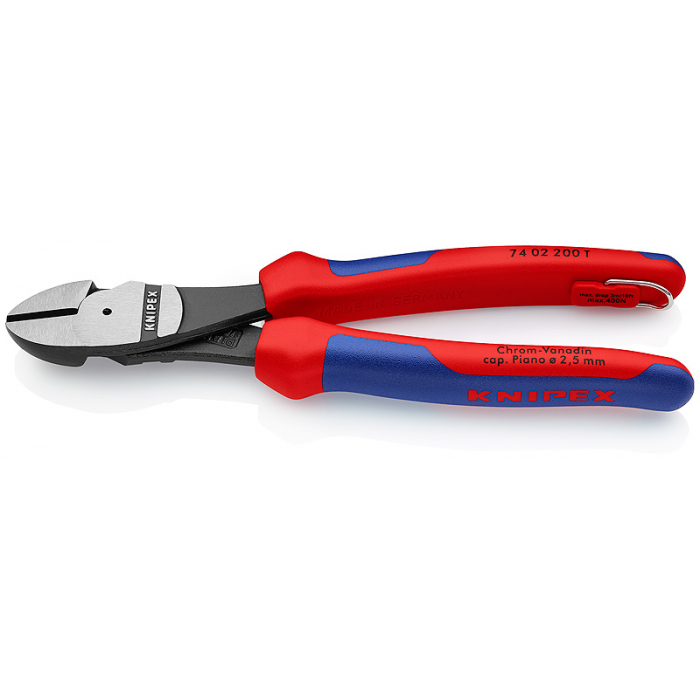 Кусачки боковые особой мощности со страховочным креплением KNIPEX KN-7402200T
