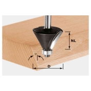 Фреза для профилирования фасок HW с хвостовиком 8 мм FESTOOL HW S8 D36/45&deg;