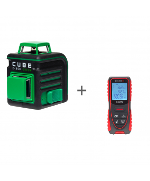 Уровень лазерный ADA CUBE 2-360 Green Professional Edition + Рулетка лазерная ADA COSMO 50 в подарок!