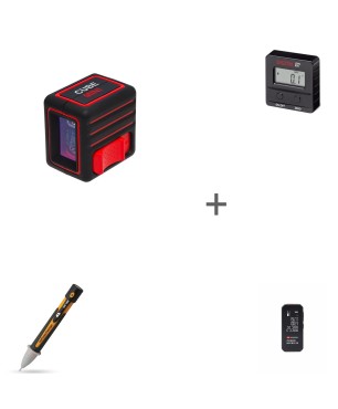 Уровень лазерный ADA Cube Mini Basic Edition + Уровень электронный ProDigit RUMB + Лазерная рулетка А00670 + Детектор напряжения ADA ZАС 1000 в подарок!