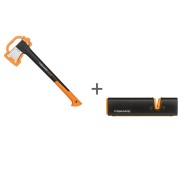 Топор-колун Fiskars M, X17 + точилка Xsharp