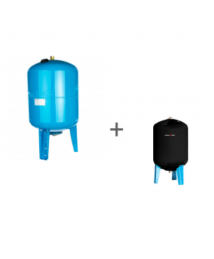 Гидроаккумулятор 100VT синий, вертикальный + Чехол TermoZont Extra GB 100 для гидробака