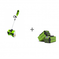 Снегоуборщик аккумуляторный G-MAX 40V GREENWORKS GD40SSK2 c АКБ 2АЧ и ЗУ + аккумулятор G-MAX 40V