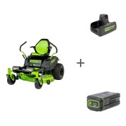 Комплект: Райдер аккумуляторный GREENWORKS Zero Turn GC82ZT107 + Зарядное устройство G82C2 + Аккумулятор G82B8 (6шт)