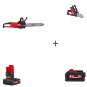 Комплект Все в сад #4: Аккумуляторная цепная пила Milwaukee M18 FUEL&nbsp;FCHSC-121 + Аккумуляторная цепная пила Milwaukee M12 FUEL FHS-0 + Аккумулятор Milwaukee M18 HB5.5 5.5 Ач + Аккумулятор Milwaukee M12 HB5