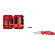 Набор сверл по металлу Milwaukee THUNDERWEB™ + Нож складной Milwaukee FASTBACK в подарок!