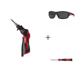 ПРОМО "ВЫГОДНЫЙ МИКС" Аккумуляторный паяльник Milwaukee M12 SI-0 + Очки ПЕРФОМАНС и прецизионная отвертка 4 в 1!