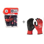 Биты для шуруповерта Milwaukee Shockwave + Перчатки с уровнем сопротивления порезам в подарок!