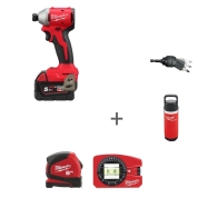 ПРОМО "ВЫГОДНЫЙ МИКС" Аккумуляторный винтовёрт Milwaukee M18 BLIDR-502X + Угловая насадка Knuckle SHOCKWAVE c набором бит (10шт.), Термос, Уровень и Рулетка ПРОКОМПАКТ 8м!