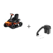 Комплект: Аккумуляторный газонный райдер YARD FOX T 96SB + Травосборник для райдера
