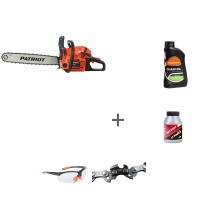 Пила цепная бензиновая Patriot PT 5220 + масло G-Motion Chain Oil + масло Power Active + цепь 21BPE-76E + очки PPG 11 в подарок!