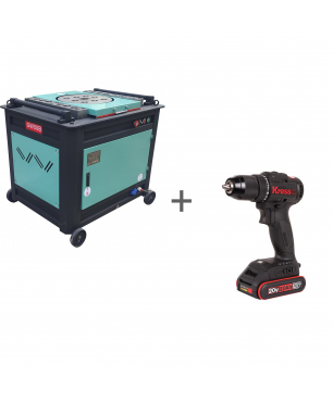Станок для гибки арматуры GIKS GW50B + Дрель-шуруповерт KRESS KU212 20V в подарок!