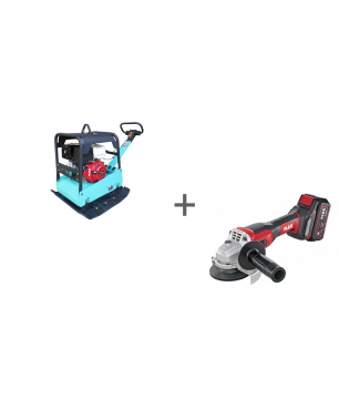 Виброплита реверсивная GIKS PHC-300H + Угловая шлифовальная машина FLEX l 125 18.0-ec/5.0 Set в подарок!