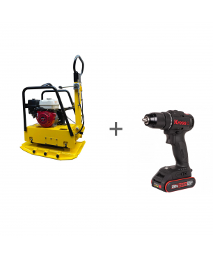 Виброплита с функцией реверса KOMAN MS270-4 + Дрель-шуруповерт KRESS KU212 20V в подарок!