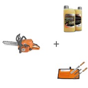 Комплект: Бензопила VILLARTEC SB025 Legend, шина 35 см.(14") + Масло адгезионное всесезонное + Заточной набор d4,0 мм