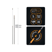 Черенок алюминиевый телескопический L 220-400см OneClick FISKARS