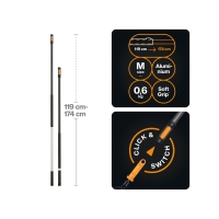 Черенок алюминиевый телескопический FISKARS М 119-174см OneClick
