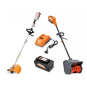 Комплект: Мотокоса аккумуляторная Villartec CA 40R без АКБ и ЗУ + Аккумуляторный снегоуборщик WA 4030 + Аккумулятор AM 405 + Зарядное устройство AC 402