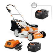 Аккумуляторная газонокосилка VILLARTEC MA4046 SET: AM402 + AC402 ( +1 Аккум. 2Ач в подарок!)