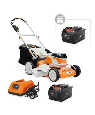 Аккумуляторная газонокосилка VILLARTEC MA4046 SET: AM402 + AC402 ( +1 Аккум. 2Ач в подарок!)