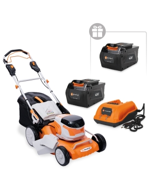 Аккумуляторная газонокосилка VILLARTEC MA4046T SET: AM402 + AC402 ( +1 Аккум. 2Ач в подарок!)