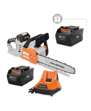 Аккумуляторная цепная мотопила VILLARTEC SА40 SET: AM405 + AC405 ( + 1 Аккум. 2Ач в подарок!)
