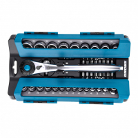 Набор торцевых головок GROSS, трещотка 120 зубьев, 41 предмет, 1/2&quot;, 1/4&quot;, CrV