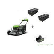 Комплект: Газонокосилка аккумуляторная GREENWORKS LM221S, без АКБ и ЗУ + 2 Аккумулятора G82B5 + Зарядное устройство G82C2