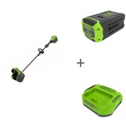 Аккумуляторная снегоуборочная лопата GREENWORKS GD60SS2 + Аккумулятор G60B8 60V + Зарядное устройство G60C