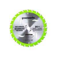 Диск пильный по дереву для циркулярной пилы 165x1.6x20 мм, 24T GreenWorks 2955707