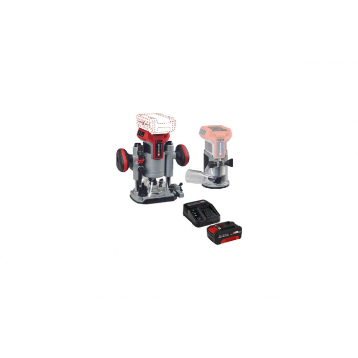 Фрезер аккумуляторный Einhell PXC TP-RO 18 Set Li BL, 18 В, 10-30 т/мин, цанга 6/8 мм + 1 акк. 4 Ач + ЗУ 3 А 4350410SET