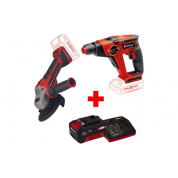 Аккумуляторная УШМ + аккумуляторный перфоратор + кейс + акк + ЗУ Einhell TP-AG 18/125 CE Q Li + TE-HD 18/12 Li