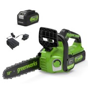 Цепная пила аккумуляторная 24V GREENWORKS G24CS25 c АКБ 8 Ач и ЗУ